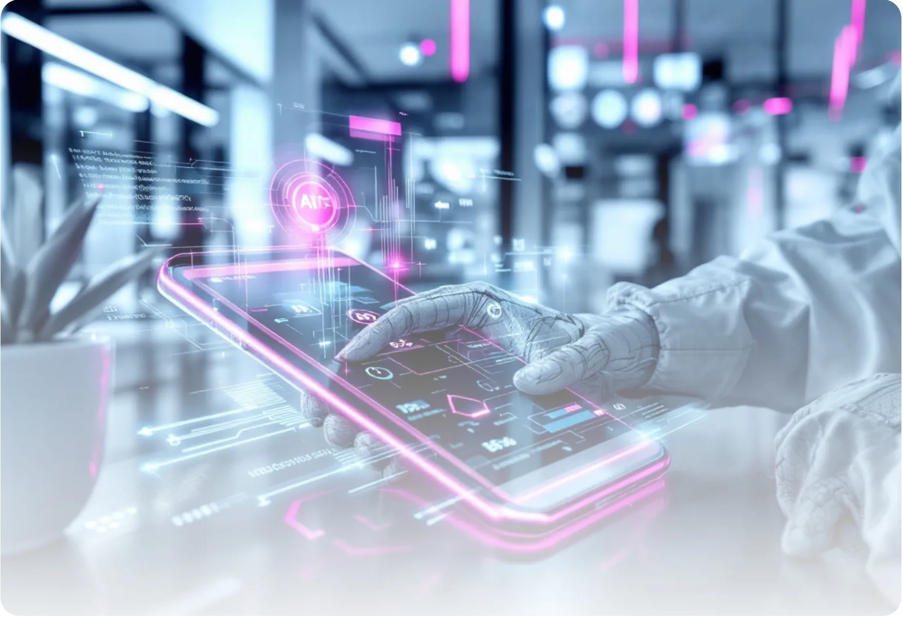 Roboterhand nutzt Smartphone für Analyse