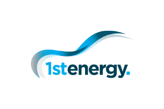 Logo of 1stenergy with stylized blue wave above the text.