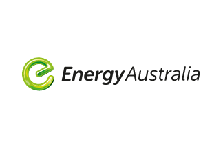 EnergyAustralia company logo with green stylized letter E.