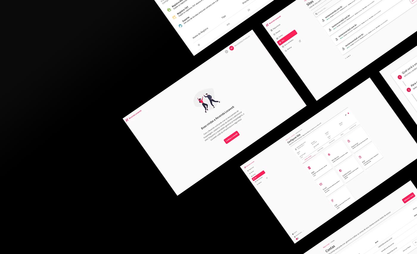 Mockup of a desktop screen showing a hosting service