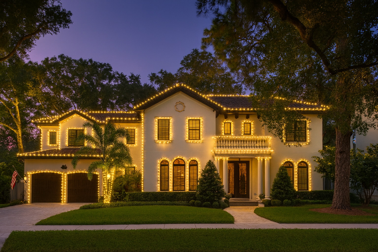 Custom roofline, tree and bush wraps, and holiday and Christmas lighting in Beach Park. Insured pros. Design, install, takedown, and storage. Get a free quote.