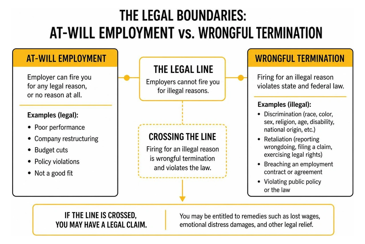 The legal boundaries of at-will employment vs. wrongful termination The legal boundaries of at-will employment vs. wrongful termination