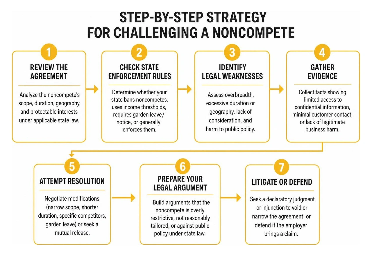 Step-by-step strategy for challenging a noncompete Step-by-step strategy for challenging a noncompete