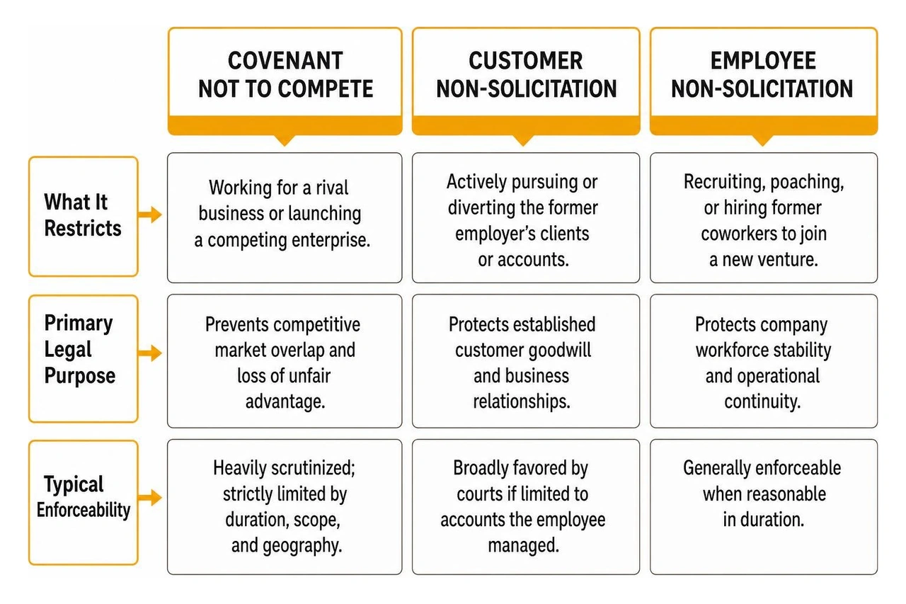 Comparison framework of noncompete nonsolicitation and NDA Comparison framework of noncompete nonsolicitation and NDA
