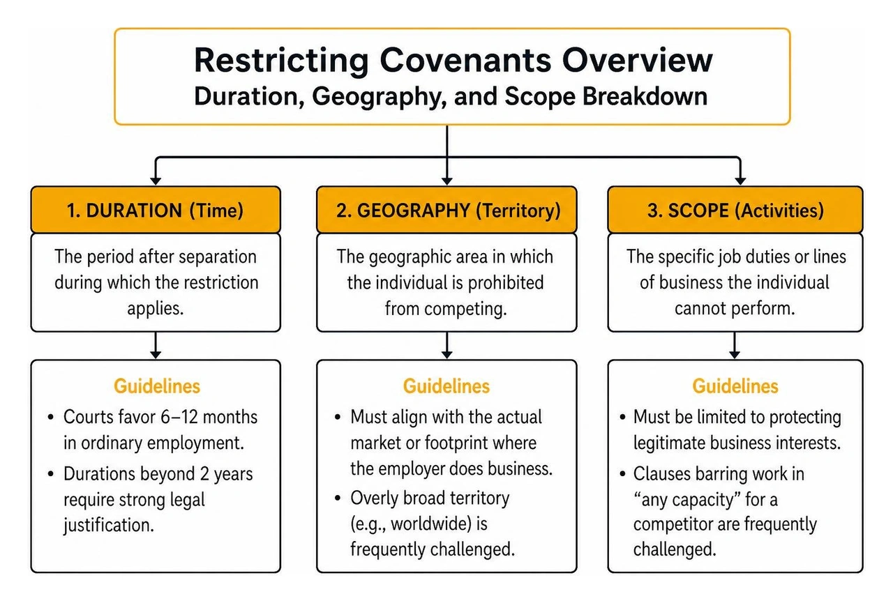 Restricting covenants overview: duration, geography, and scope breakdown Restricting covenants overview: duration, geography, and scope breakdown