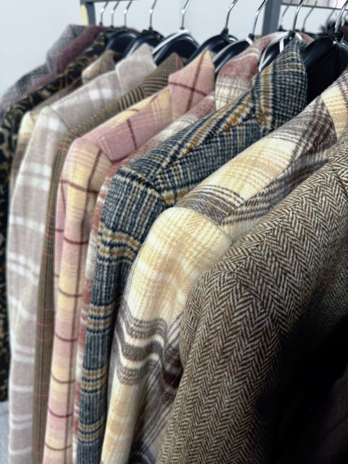 wool coats featuring check patterns