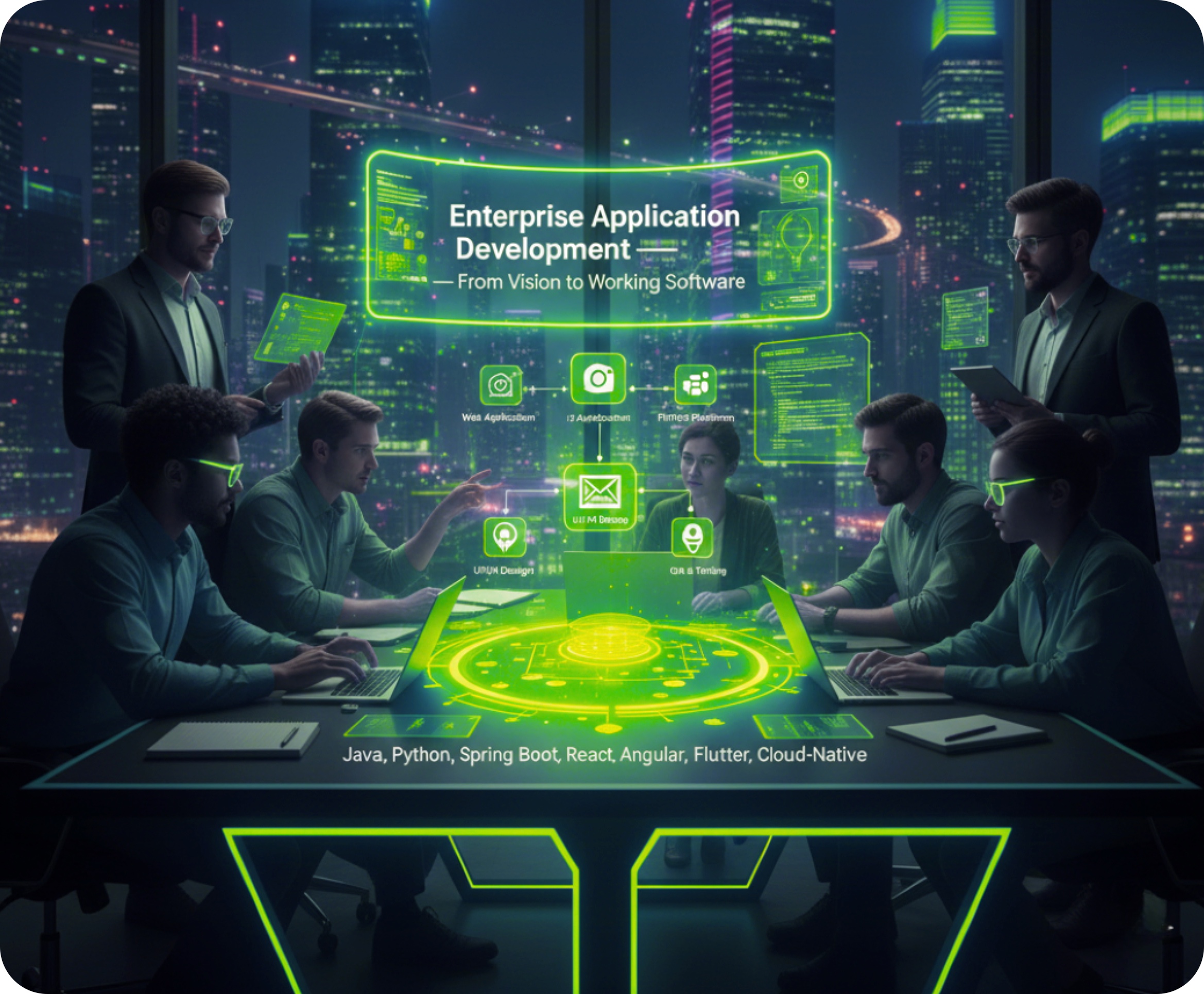Enterprise Application Development Services - Building Scalable Web, Mobile, and Fintech Platforms with Java, Python, and Cloud-Native Stacks