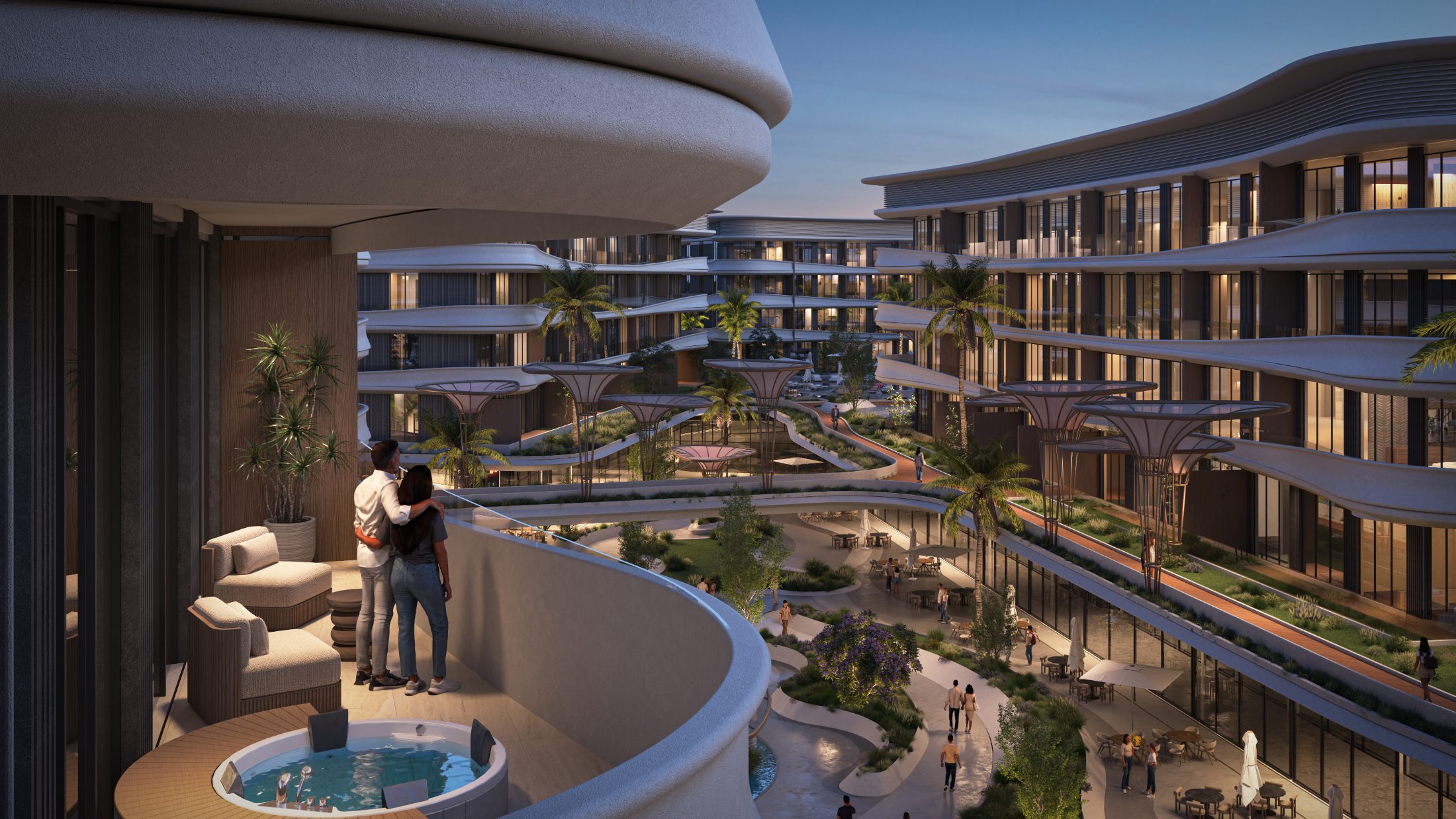 Mayfair Nexus residences at golden hour