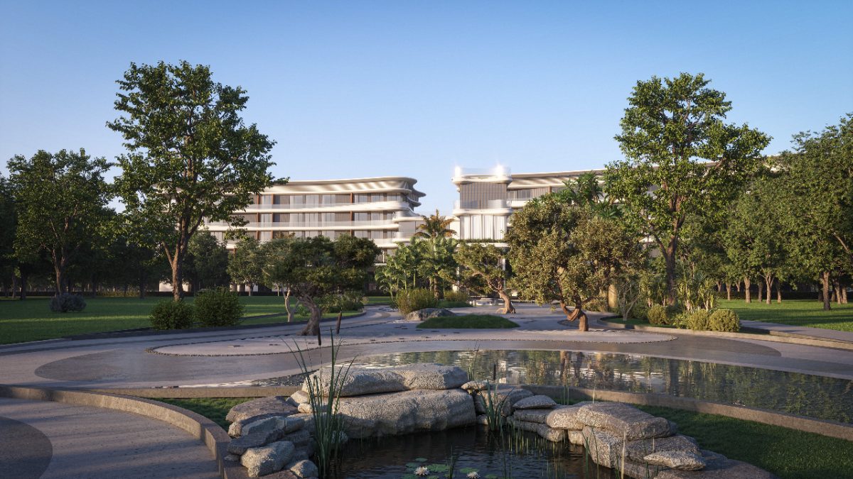 Zen garden at Mayfair Nexus