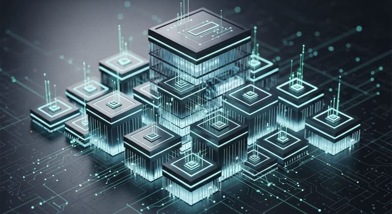 Digital visualization of property tokenization concept showing fractional ownership of Dubai real estate