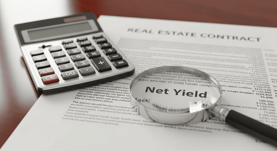 Calculating net rental yield and property service charges in Dubai.