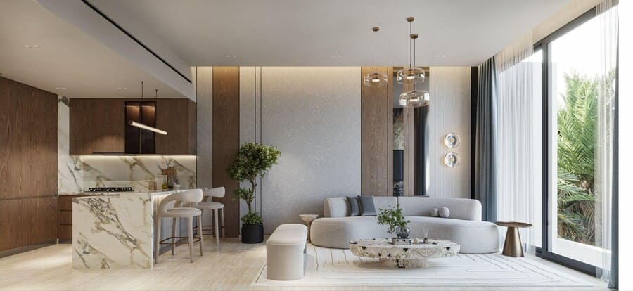 Luxury ground floor apartment with private garden in Dubai.