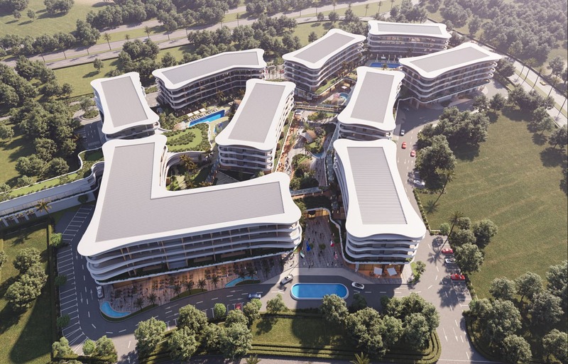 Modern G+4 low-rise architecture Dubai boutique apartments Mayfair Nexus design luxury residential building.