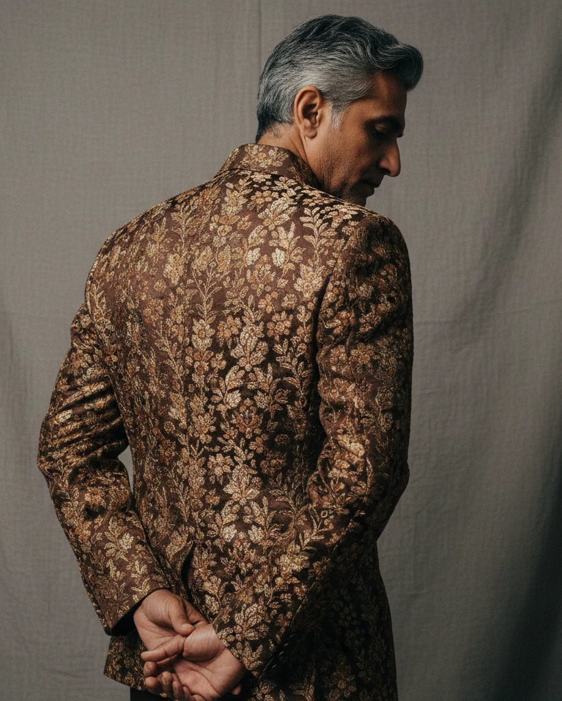 Dark brocade wedding wear - Wed and Wogue