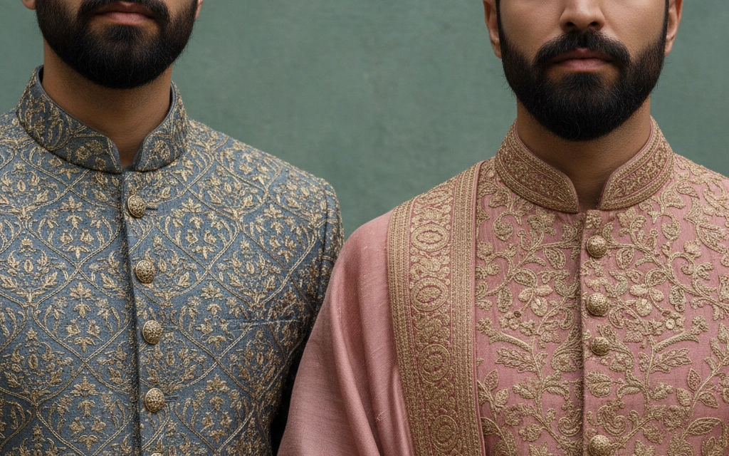 Two men in sherwanis - Wed and Wogue