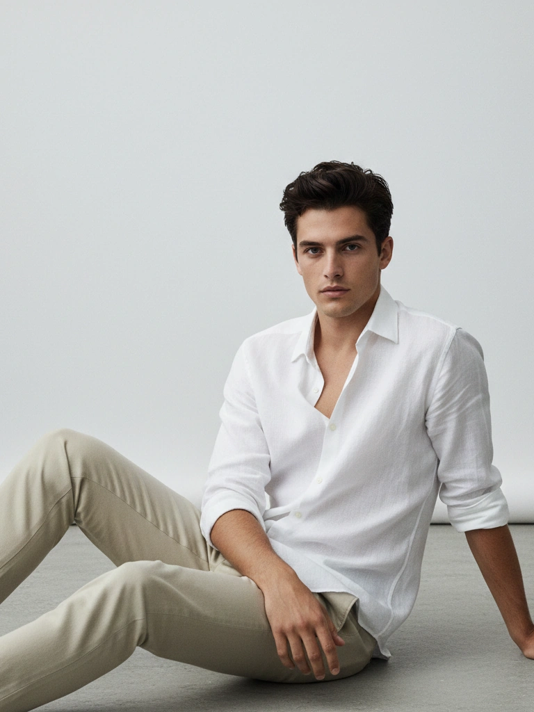 White linen suit menswear