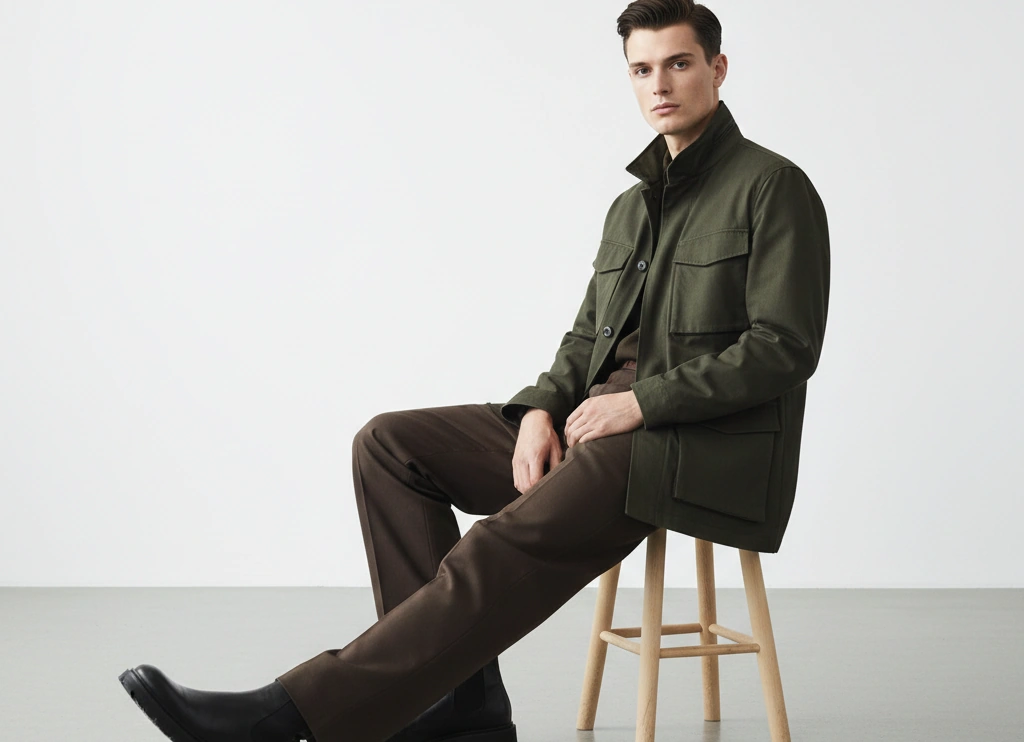 Dark jacket on stool - BANUCCI