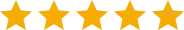 Five yellow stars on a transparent background representing a five-star rating.
