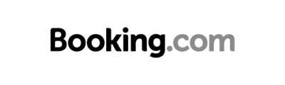 Booking.com logo with 'Booking' in bold black letters and '.com' in gray letters.