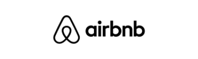 Airbnb logo featuring a stylized 'A' symbol to the left of the word 'airbnb' in lowercase black letters.