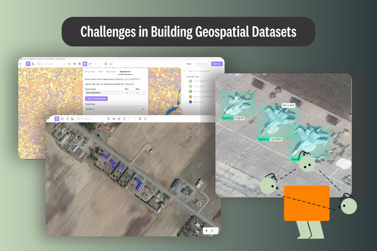 Challenges in Building Geospatial Datasets for AI Training