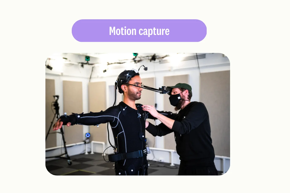 Guy wearing motion tracking captors