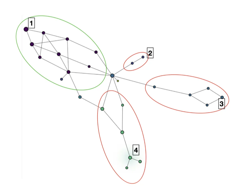 Mapper representation of category “T-shirt/Top” of the Fashion-MNIST dataset