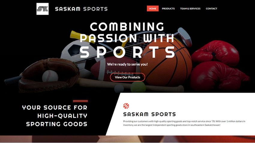Saskam web development showcase