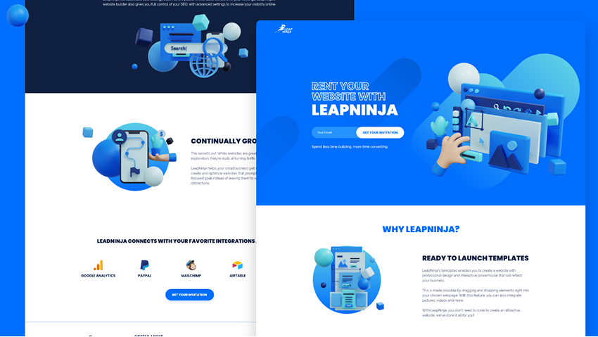 LeapNinja 3D web design