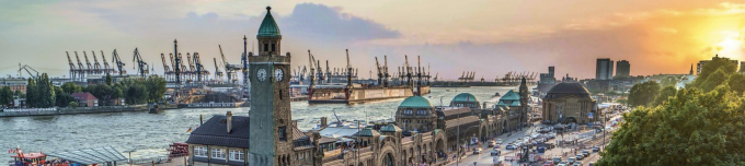 View of the seaport of Hamburg