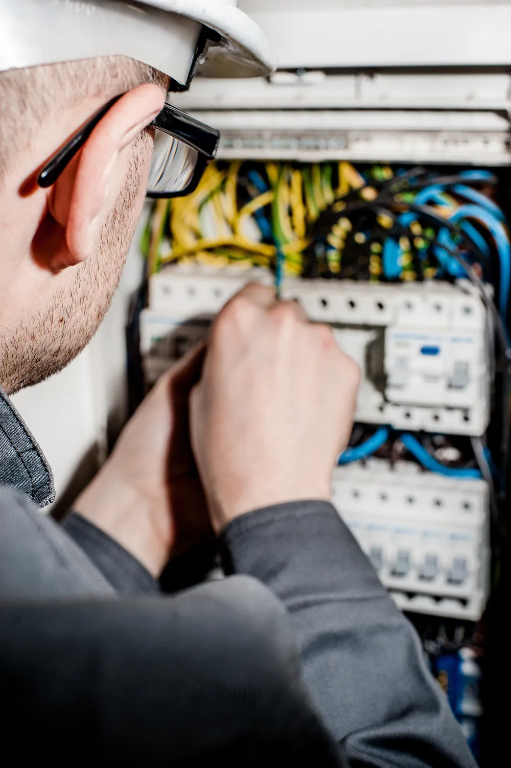 Electrician is working