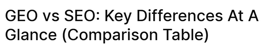 Screenshot of a clearly written H2 header, illustrating how definitional headings improve machine readability and help AI models extract direct answers — a core principle of GEO content formatting