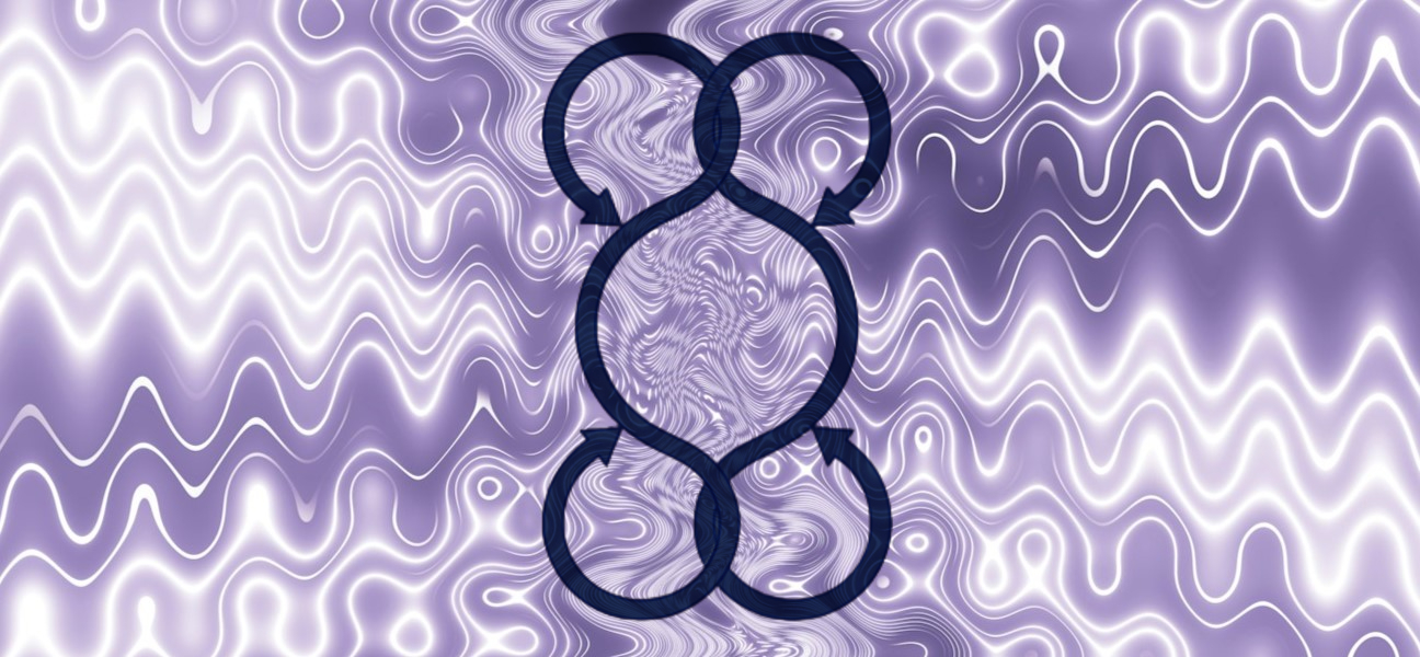 Abstract visualization of LLM visibility journey grammar and iterative reasoning loops in LLM answers, illustrating how AI models simultaneously explore, narrow, compare, validate, and decide during generative search responses.