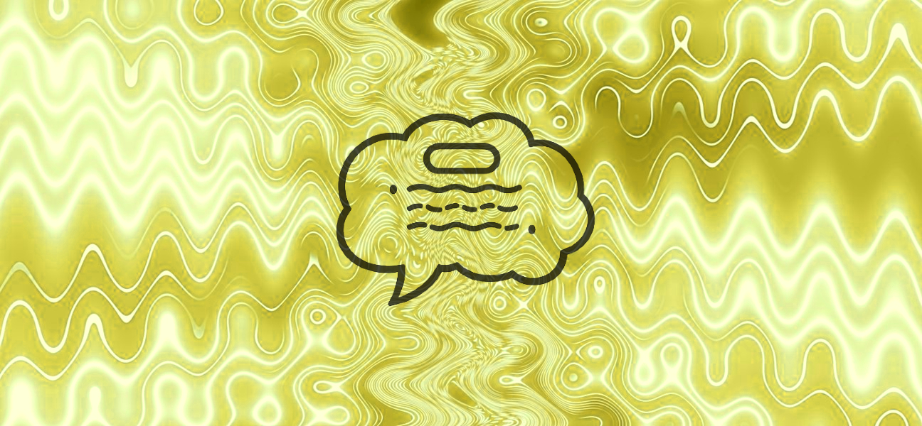 Context tags concept in AI-generated answers showing a speech bubble over abstract waves, representing how context signals influence LLM visibility and brand positioning in generative search.