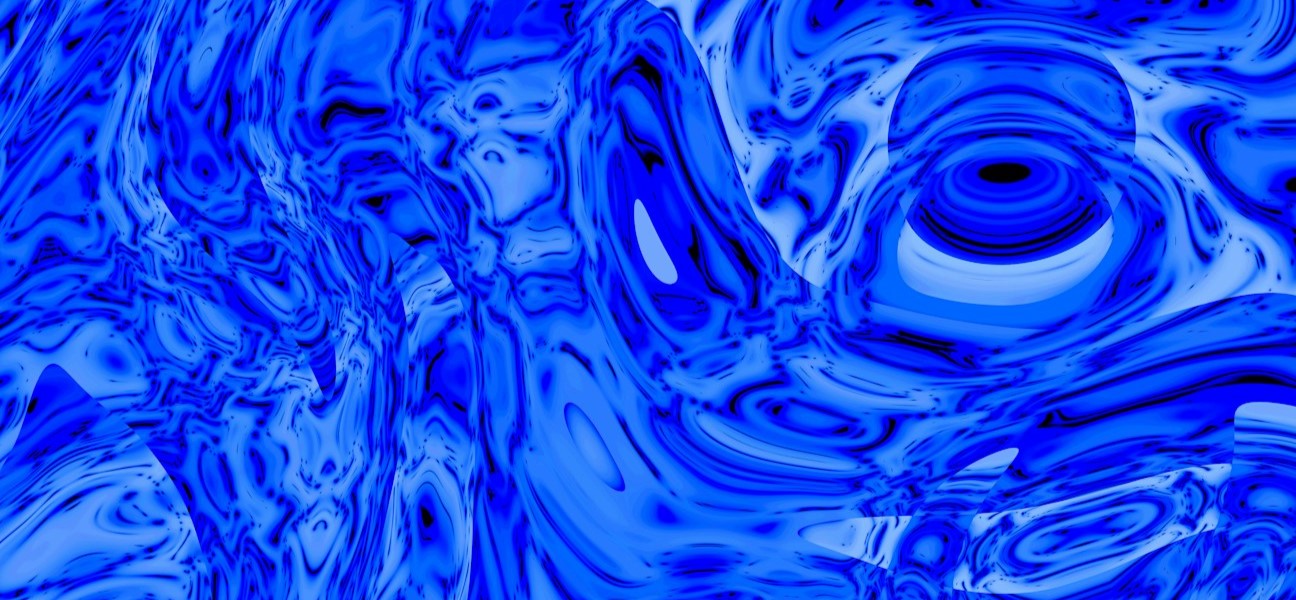 Abstract blue fluid visualization symbolizing the complexity, uncertainty, and interconnected workflows involved in building an AI implementation roadmap for modern enterprises.