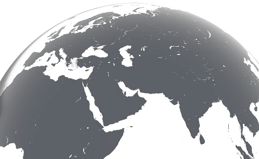 Monochrome view of Earth from space, highlighting Deriv’s global commitment to environmental protection and planetary care.