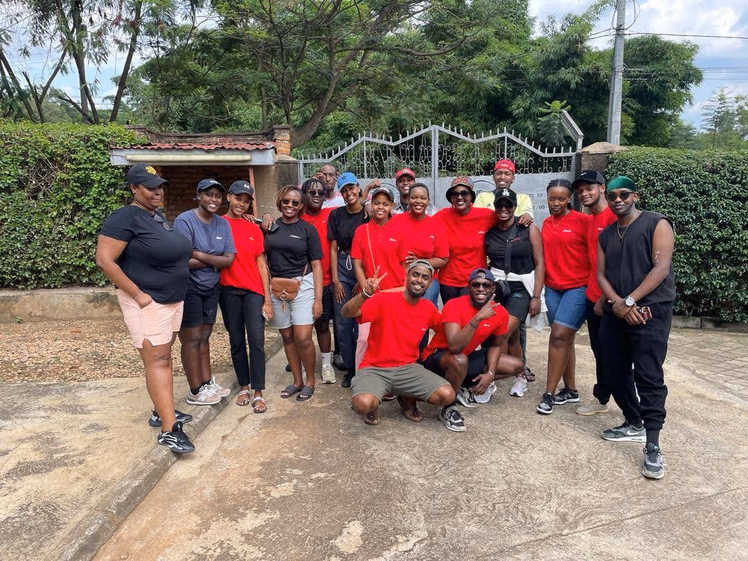 A group picture of the Deriv Rwanda employees who volunteered for the CSR activity