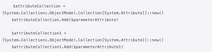 Code with attribute collection