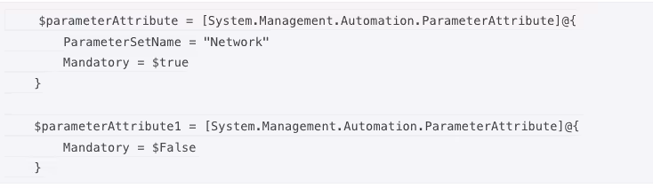 Code with parameter attribute