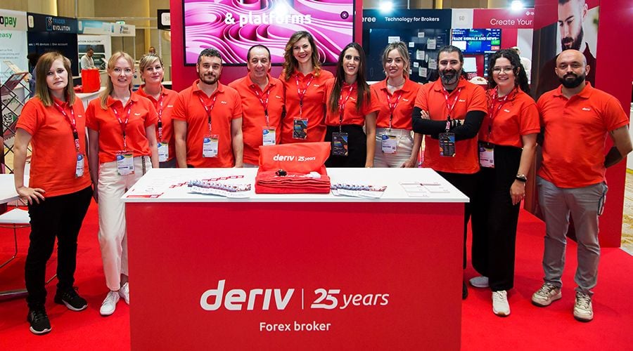 Group photo of the Deriv team at the Ultimate Fintech Global Awards 2024