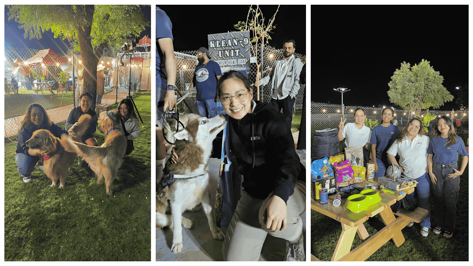 Deriv-Mitarbeiter engagieren sich freiwillig im Ras Al Khaimah (RAK) Animal Welfare Centre, interagieren mit Hunden und spenden Hilfsgüter zur Unterstützung der Tiere.