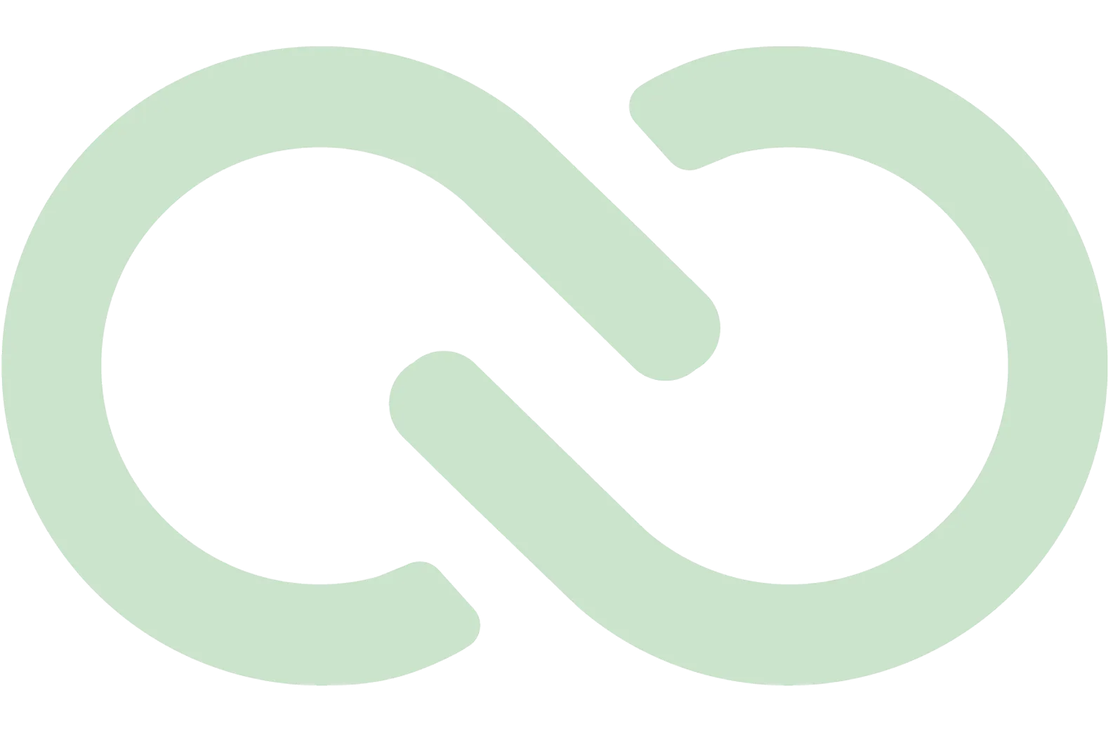 Adobe Creative Cloud logo in light green, featuring a stylized infinity loop.