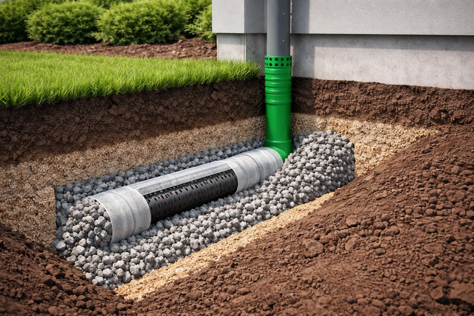 Omakotitalon salaoja- ja sadevesijärjestelmä