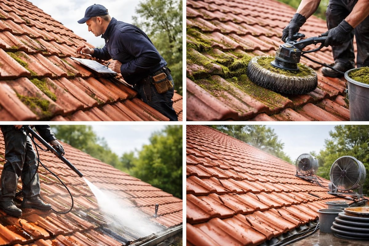 Tiilikaton pesuprosessi