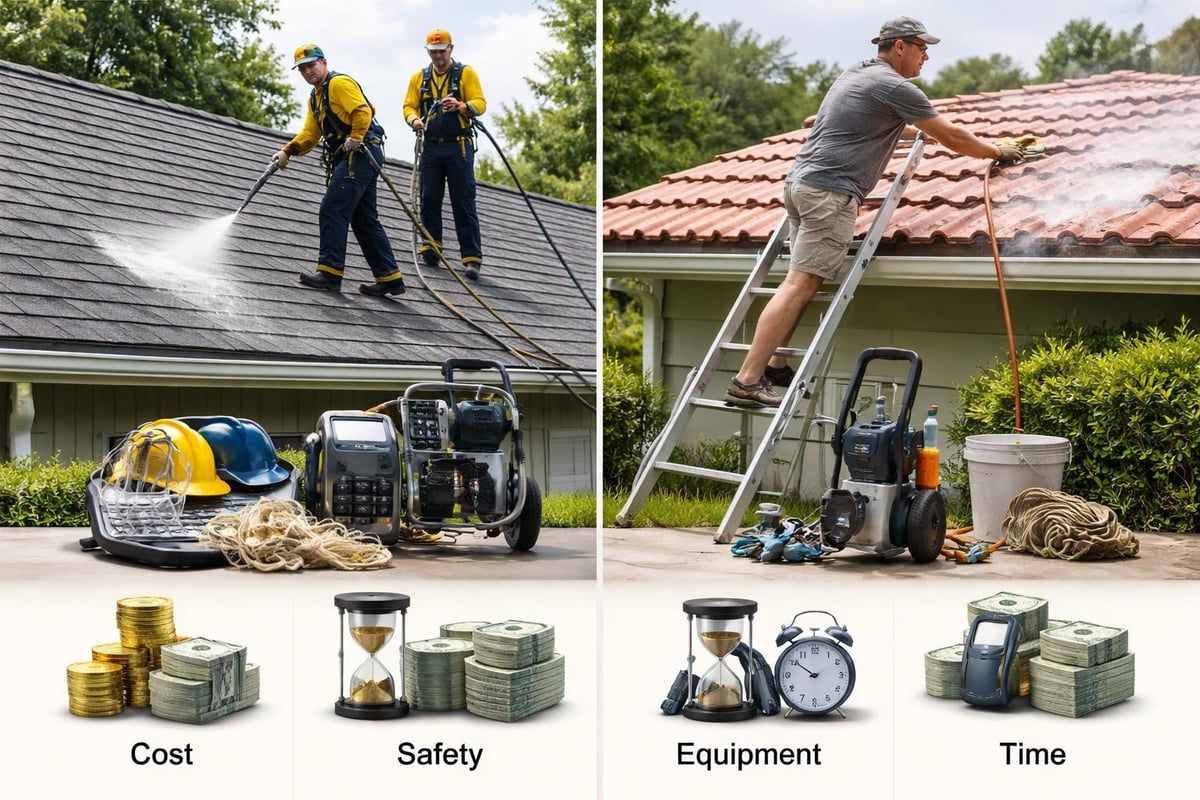 Ammattilaisen vs DIY katon pesu