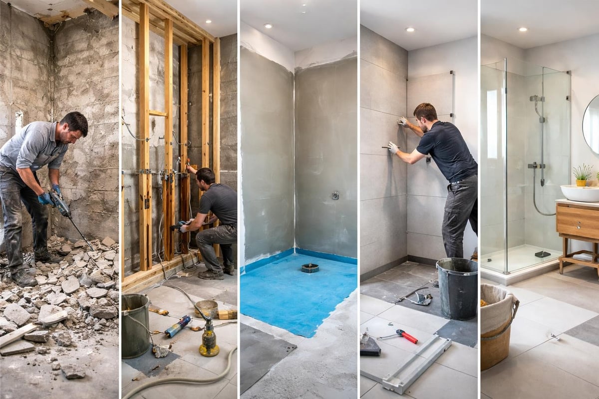 Kylpyhuoneremontin työvaiheet