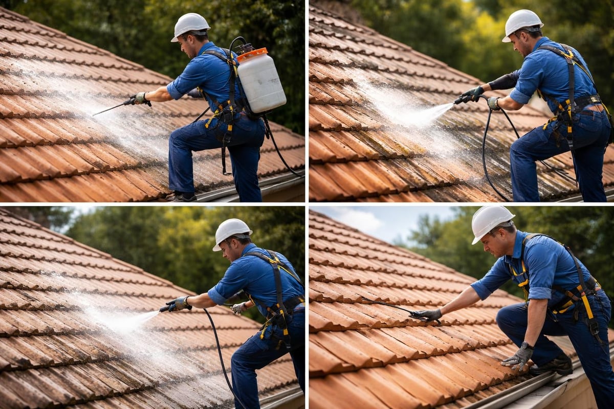 Katon pesun työvaiheet