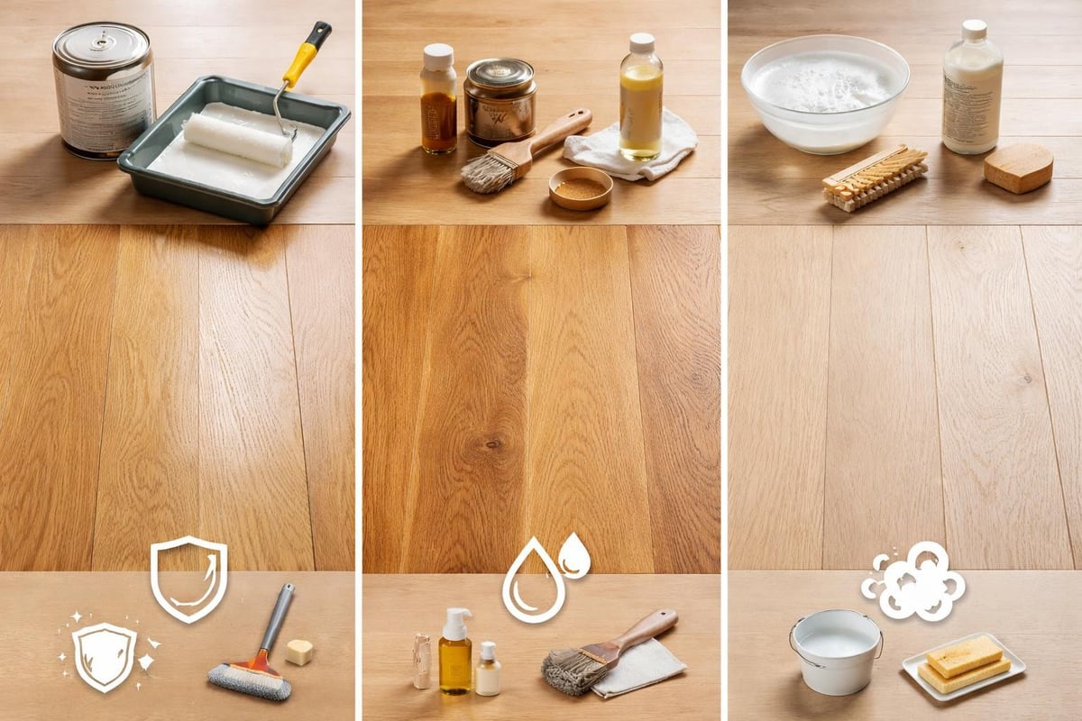 Eri pintakäsittelyvaihtoehdot lautalattialle