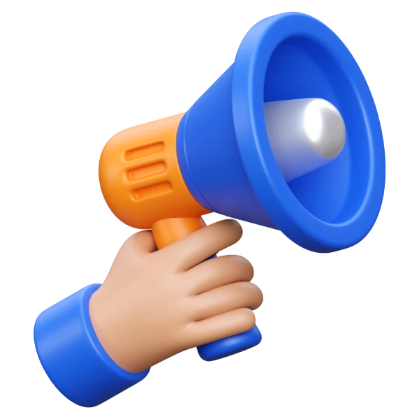 Une personne utilisant un mégaphone