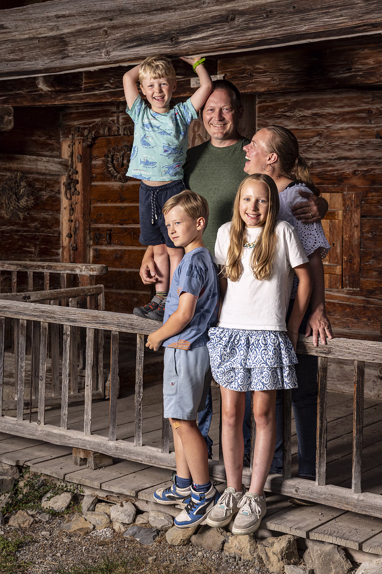 Enfant, Famille, Portrait, Groupe